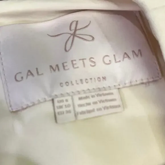 Gal Meets Glam Celeste Fit to Flare Pleated Dress, Sz 6 Cream Old Money Classic - Picture 6 of 15